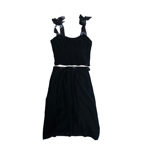 3 vtg new pieces black Ralph Lauren velvet corset wool skirt Tahari - Picture 15 of 16